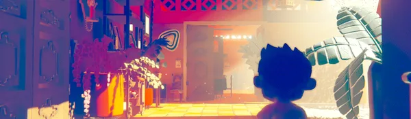Miho walks down a sunlit hallway